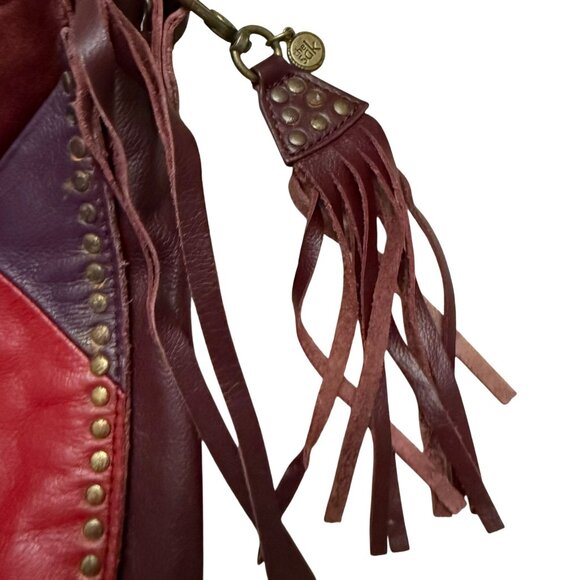 The Sak Women Silverlake Hobo Shoulder Bag  Patchwork Leather Cabernet Burgundy - Picture 4 of 10